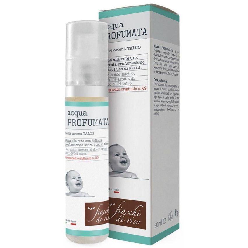 Rinfrescante Acqua Profumata al Talco con Fiocchi di Riso, 50ml