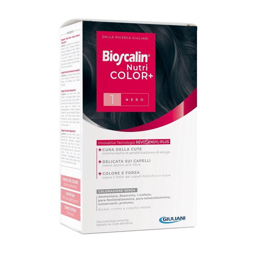 Bioscalin Nutricolor Plus Tinta Permanente per Capelli Nero Intenso 1
