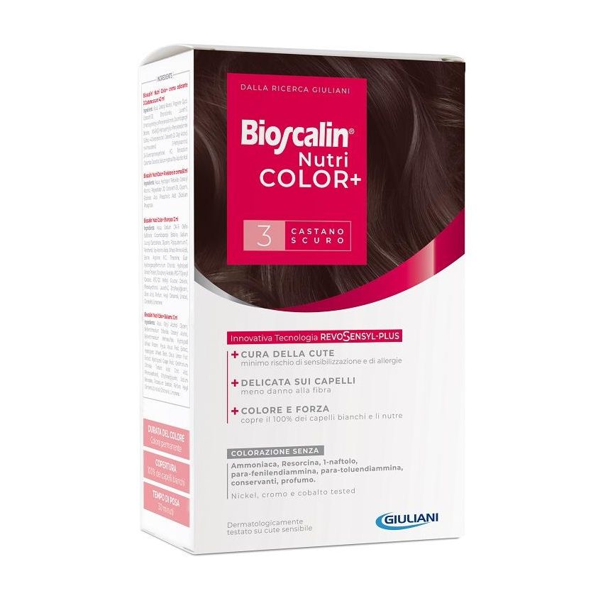 Bioscalin Nutricolor Plus - Colorazione Permanente per Capelli Castano Scuro - 3