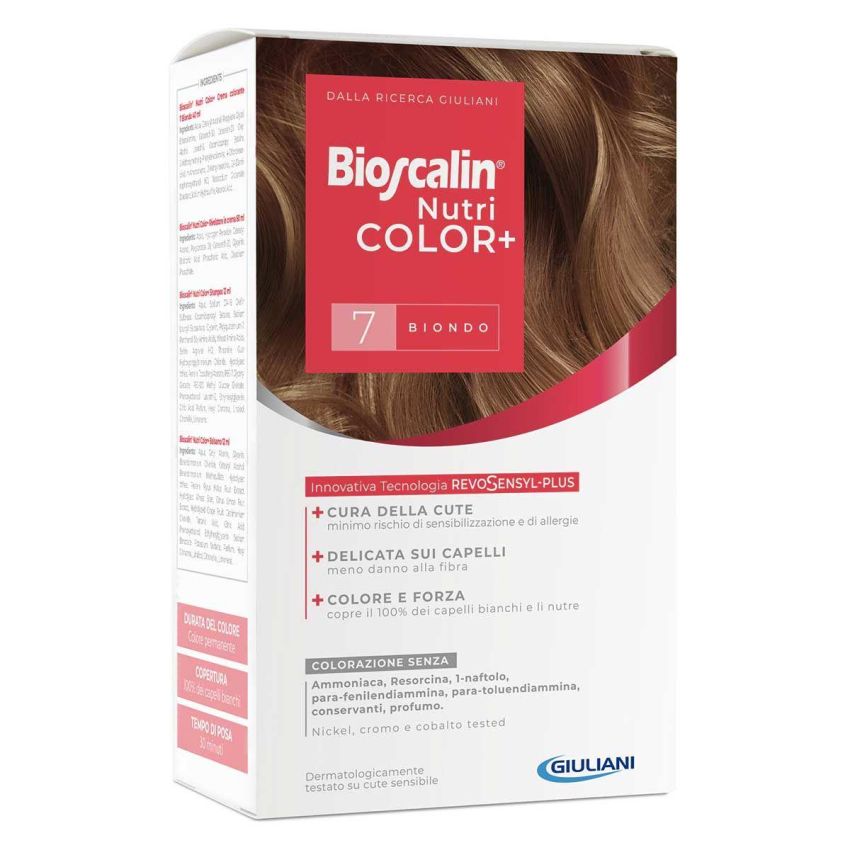 Bioscalin Nutricolor Plus - Tinta Permanente per Capelli, Colore: 7 Biondo