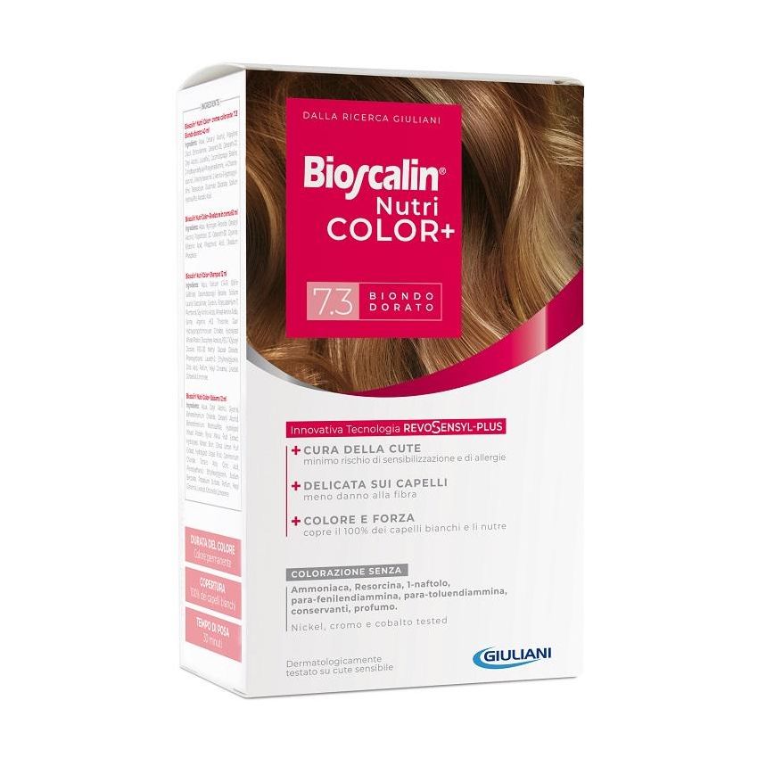 Bioscalin Nutricolor Plus - Tinta Permanente per Capelli 7,3 Biondo Dorato