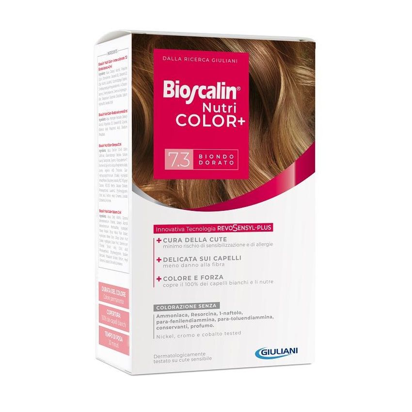Bioscalin Nutricolor Plus - Tinta Permanente per Capelli 7,3 Biondo Dorato