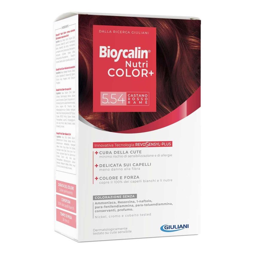 Bioscalin Nutricolor Plus - Tinta Permanente 5,54 Castano Rosso Rame