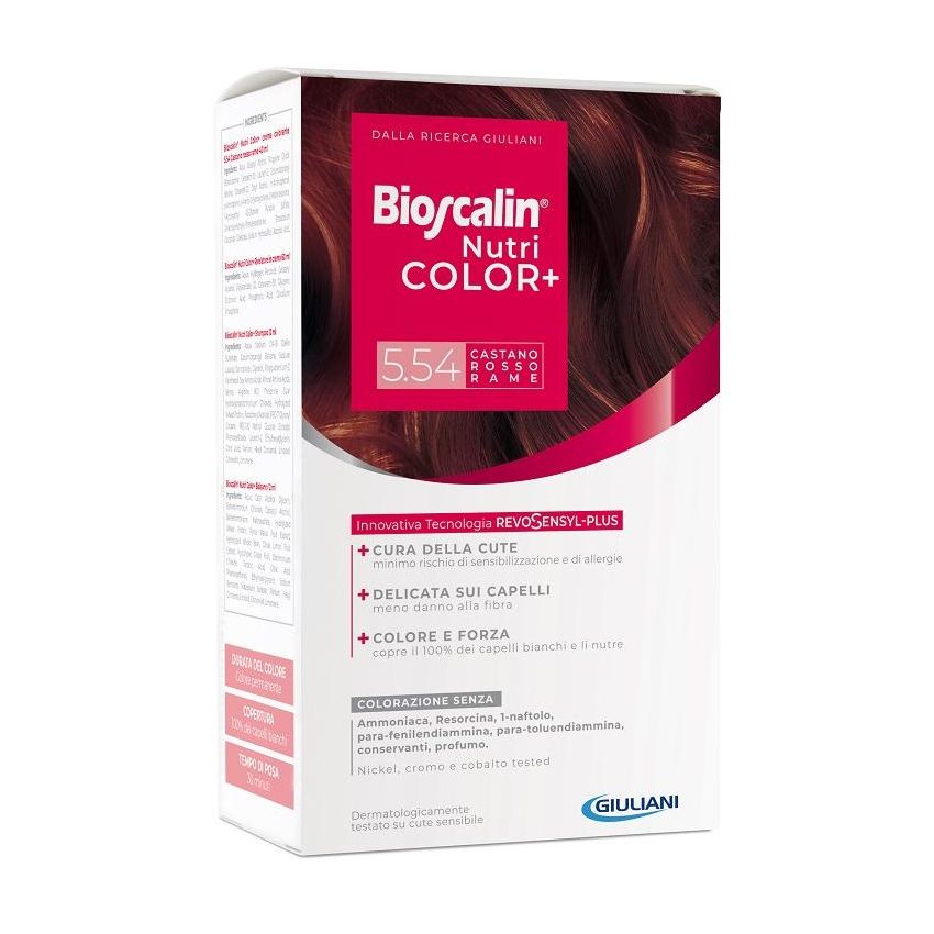 Bioscalin Nutricolor Plus - Tinta Permanente 5,54 Castano Rosso Rame