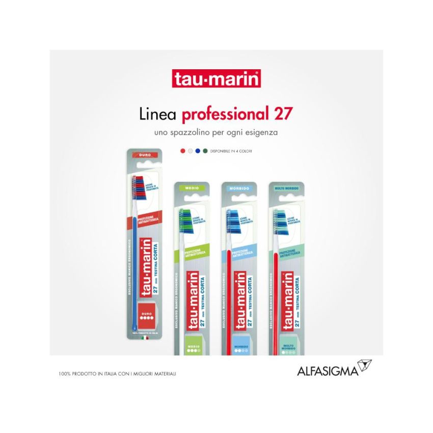 Taumarin Professional Spazzolino Duro 27 con Protezione Antibatterica