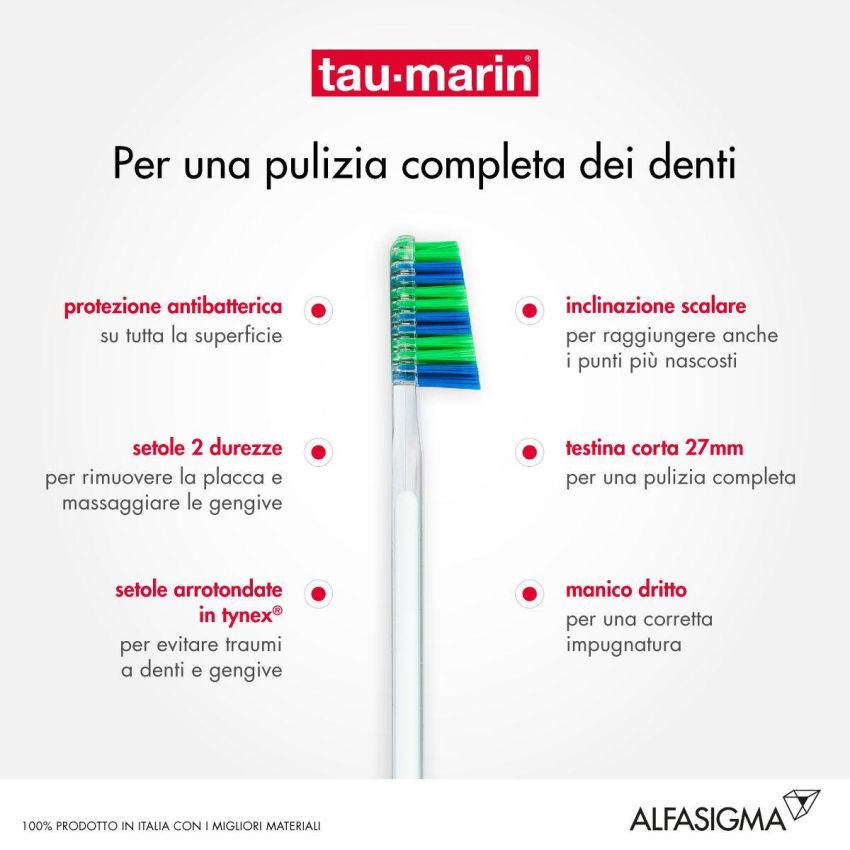 Taumarin Professional Spazzolino con Setole Medie Antibatteriche - Set di 27