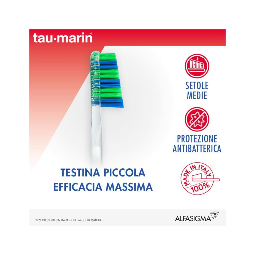 Taumarin Professional Spazzolino con Setole Medie Antibatteriche - Set di 27