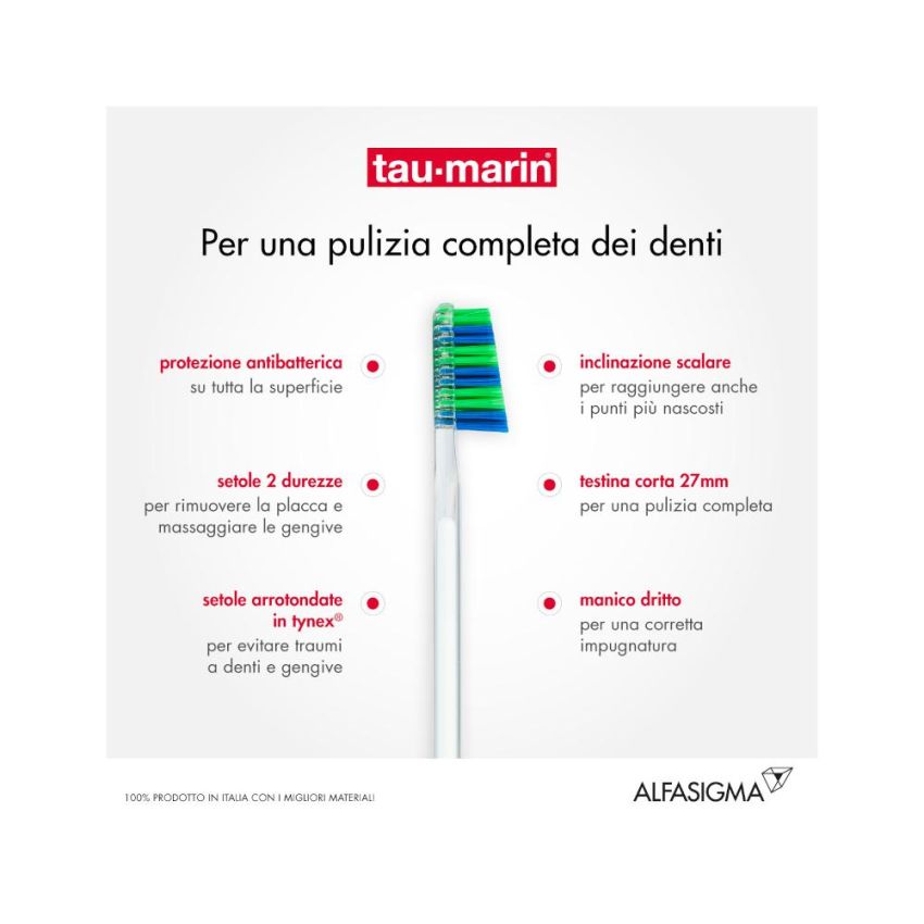 Taumarin Professional Spazzolino con Setole Medie Antibatteriche - Set di 27