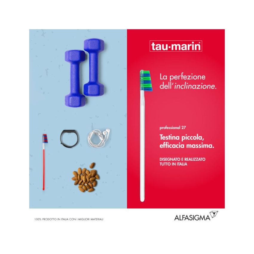 Taumarin Professional Spazzolino con Setole Medie Antibatteriche - Set di 27
