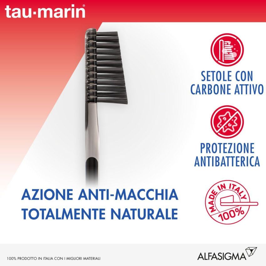 Taumarin Spazzolino Professionale Nero con Protezione Antibatterica