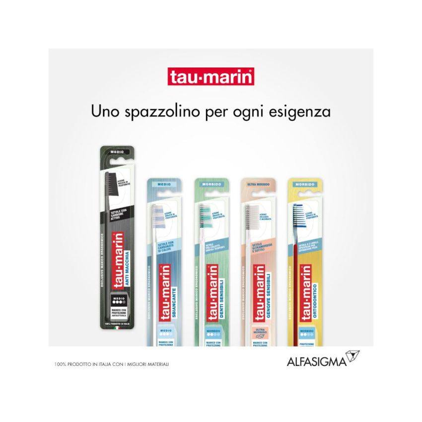 Taumarin Spazzolino Professionale Nero con Protezione Antibatterica