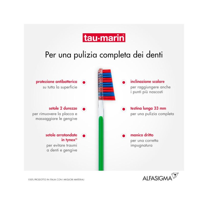 Spazzolino Taumarin Duro Scalare 33 con Protezione Antibatterica