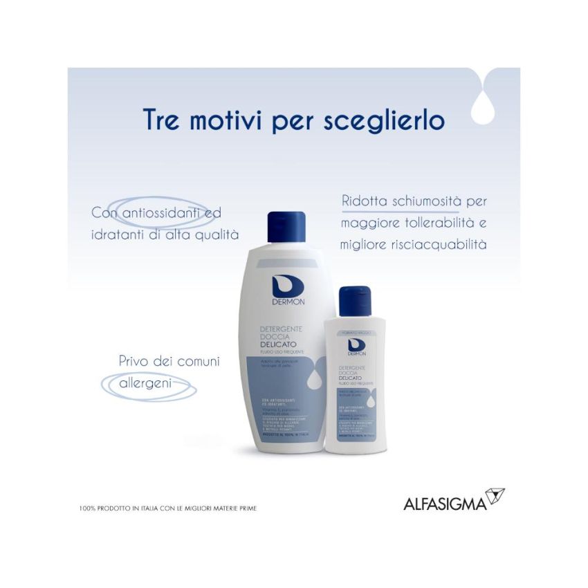 Dermon Detergente Delicato per Doccia ad Uso Frequente - 100ml
