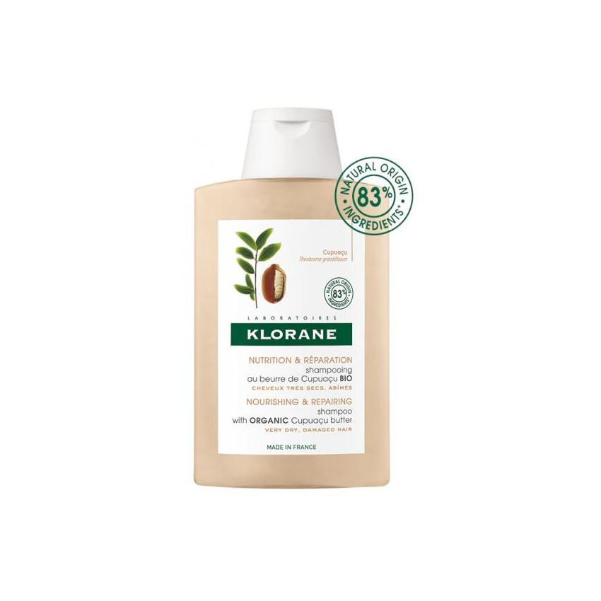 Shampoo Klorane con Burro di Cupuaù per Capelli Secchi e Danneggiati, 400ml