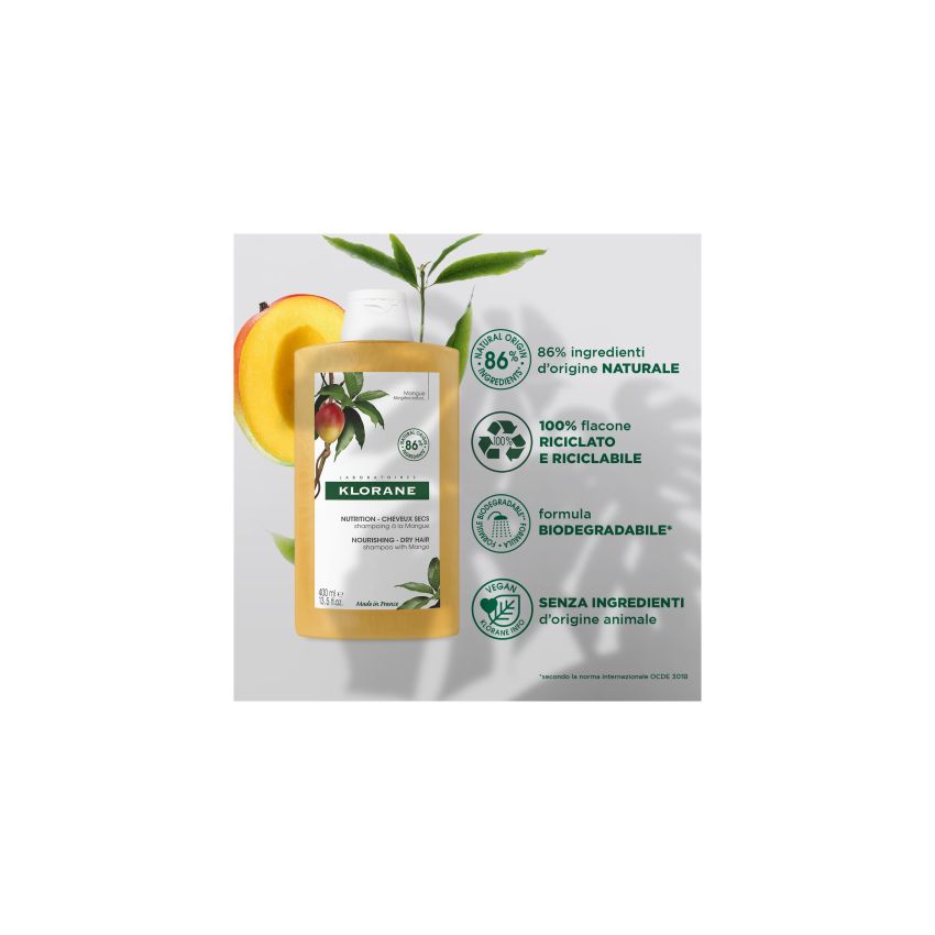 Shampoo Nutriente al Mango Klorane 400ml