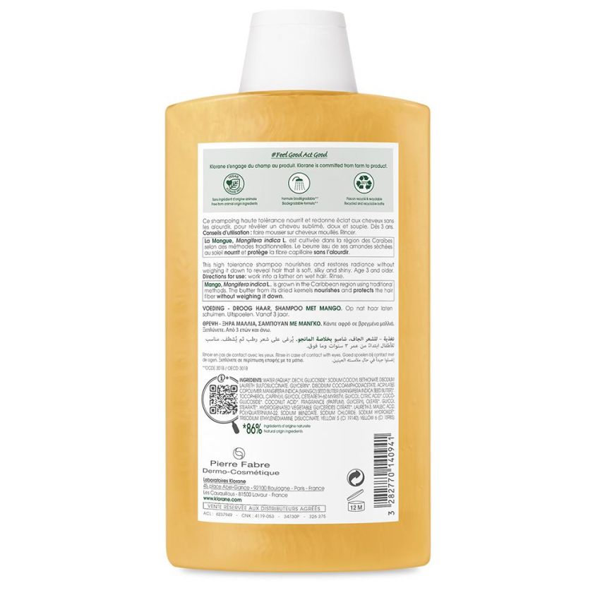 Shampoo Nutriente al Mango Klorane 400ml