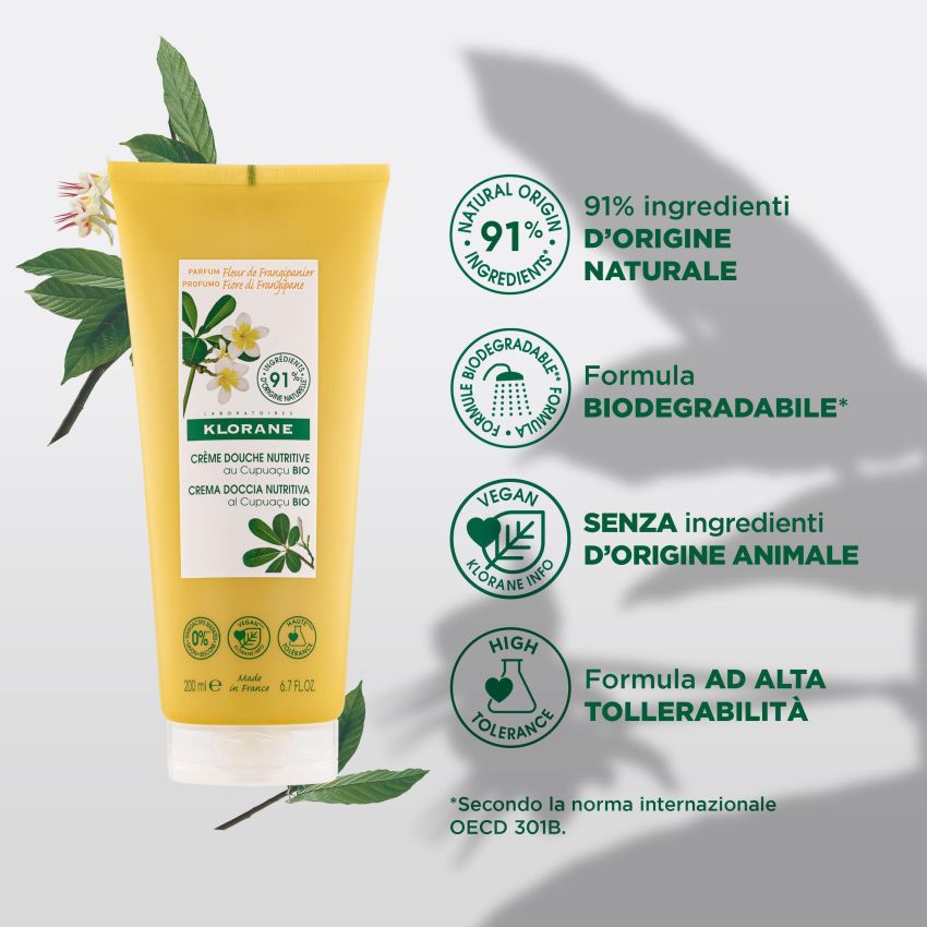 Klorane Crema Doccia al Fiore di Frangipane - 200ml