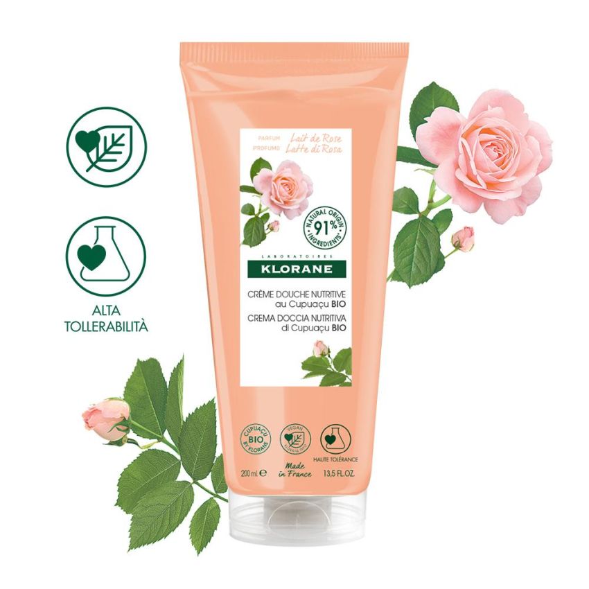 Klorane Crema Doccia Profumata al Latte di Rosa - 200ml