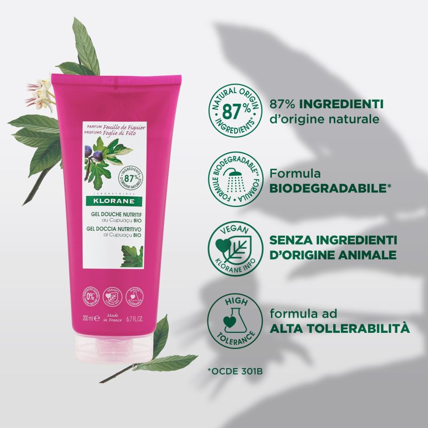 Gel Doccia Klorane con Estratto di Foglie di Fico - 200 ml