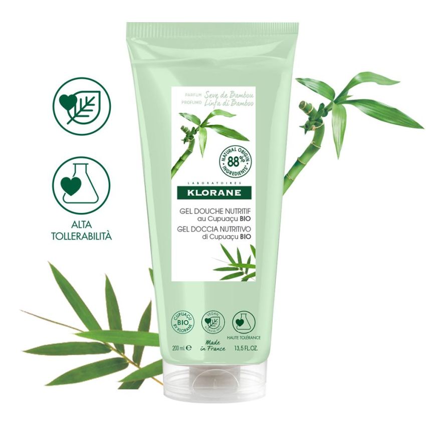 Klorane Gel Doccia con Linfa di Bamboo, 200ml