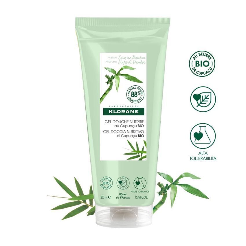 Klorane Gel Doccia con Linfa di Bamboo, 200ml