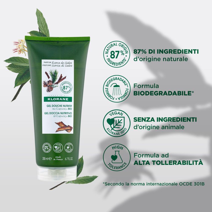 Gel Doccia Klorane con Essenza di Scorza di Cedro - 200ml