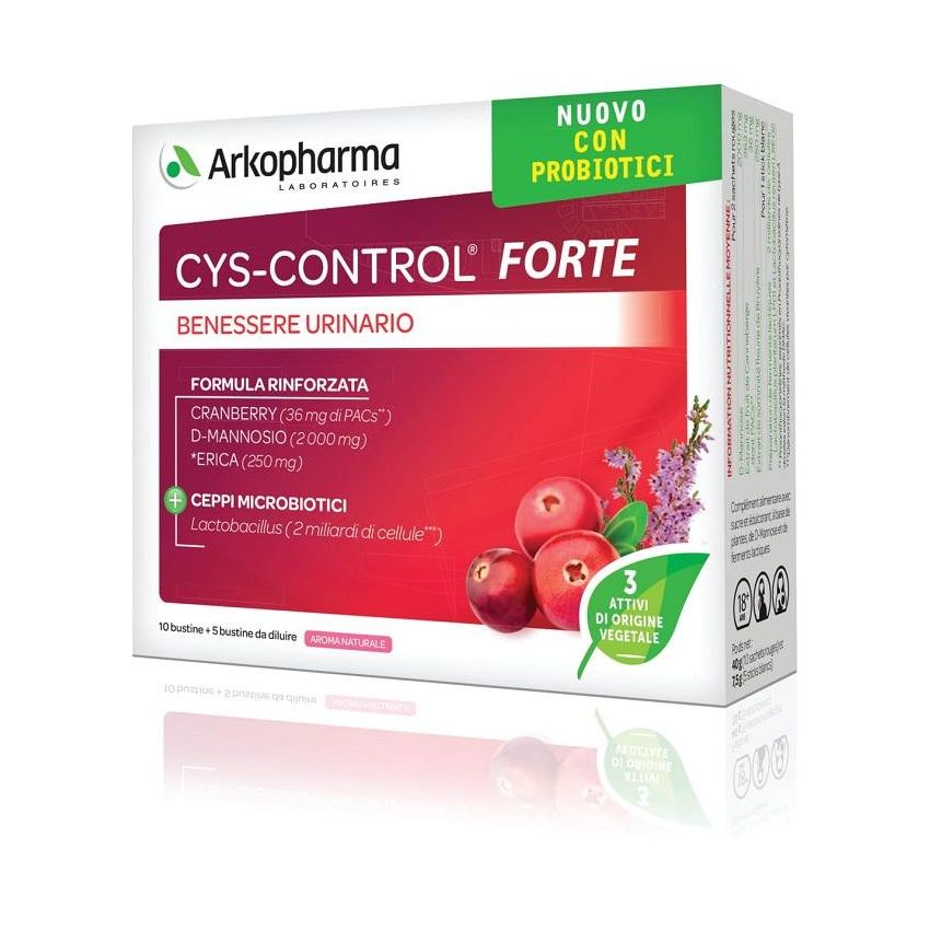 Arkopharma Cys Control Forte - Probiotici Potenziati, 15 Bustine