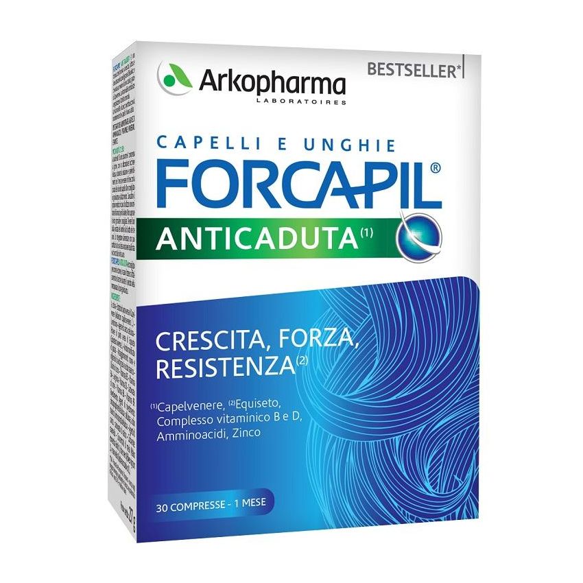 Arkopharma Forcapil Anti-Caduta - Trattamento Intensivo per Capelli, 30 Compresse