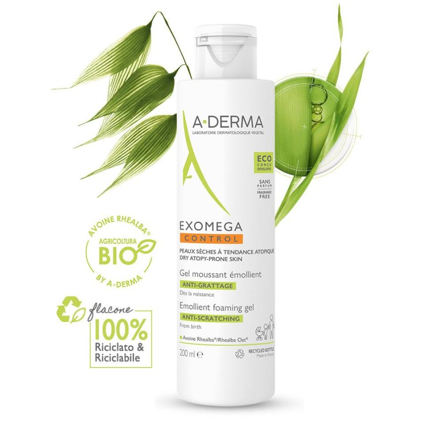 A-Derma Exomega Control - Gel Detergente Emolliente, 200ml