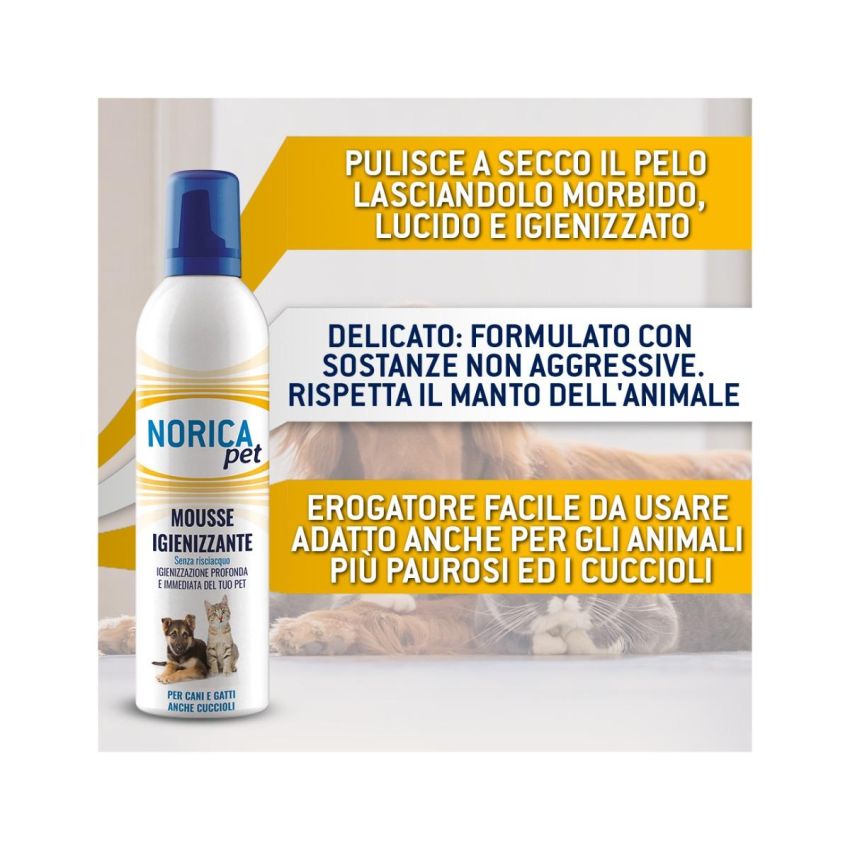 Mousse Igienizzante Norica Pet per Cani e Gatti, 400ml