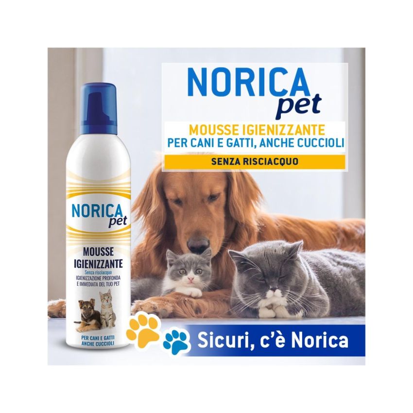Mousse Igienizzante Norica Pet per Cani e Gatti, 400ml