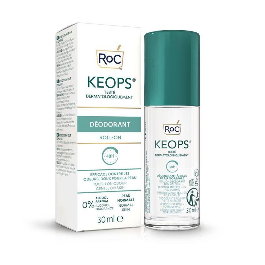 Roc Keops Deodorante Roll-On per Pelle Normale, 30ml