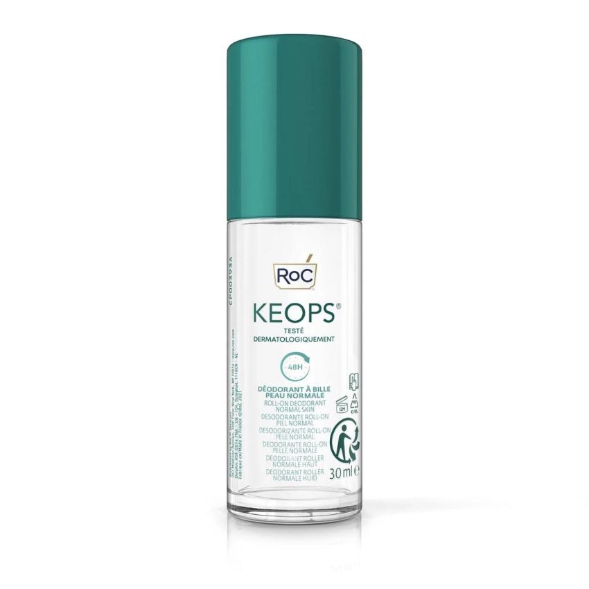Roc Keops Deodorante Roll-On per Pelle Normale, 30ml