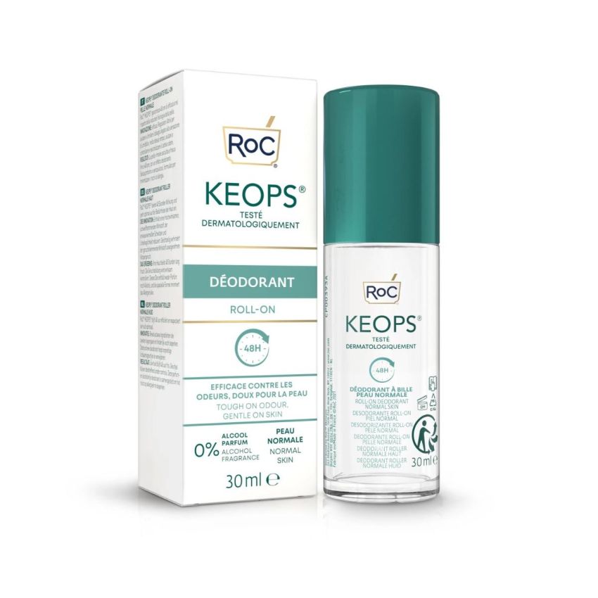 Roc Keops Deodorante Roll-On per Pelle Normale, 30ml