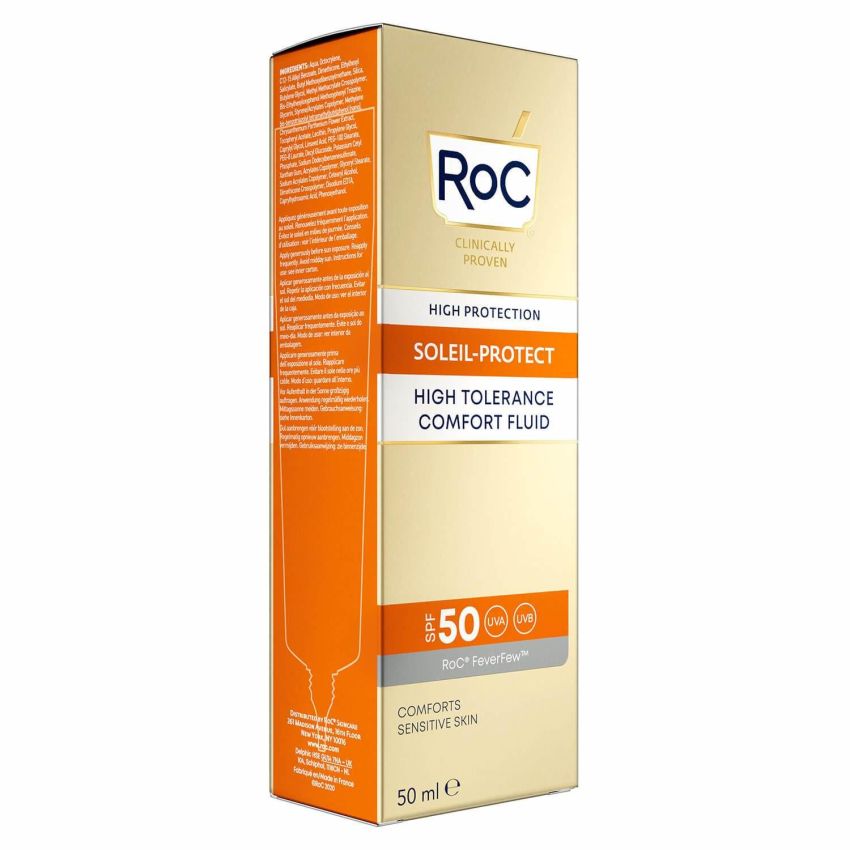 Roc Elevata Tollerabilità - Fluido Solare per Viso SPF50, 50ml