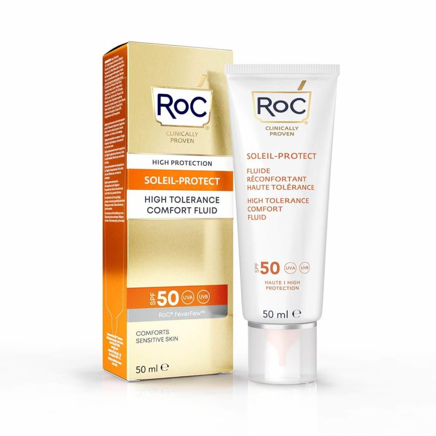 Roc Elevata Tollerabilità - Fluido Solare per Viso SPF50, 50ml