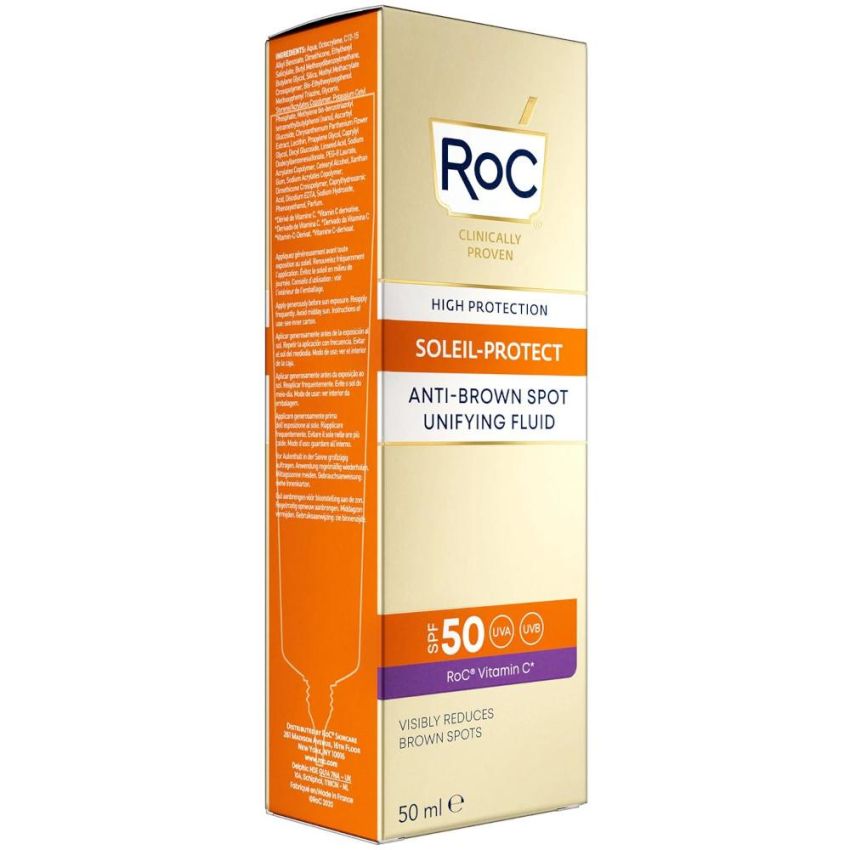 Roc Crema Solare Viso Anti-Macchie SPF50+ Uniformante, 50ml