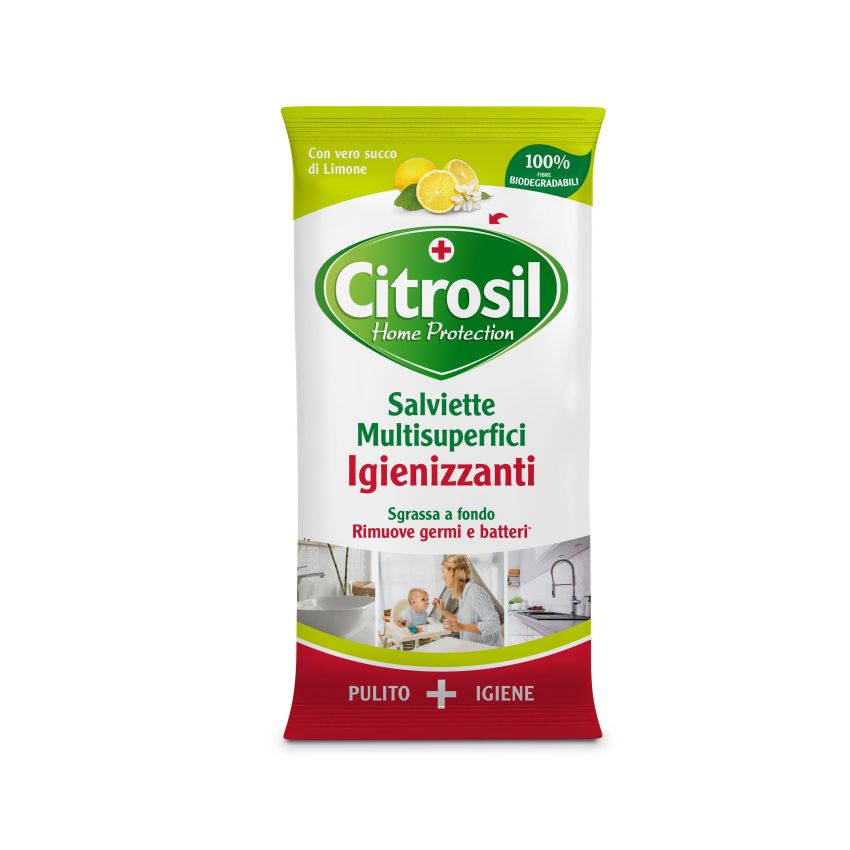 Citrosil Salviette Igienizzanti al Profumo di Limone - Pacco da 40 Pezzi
