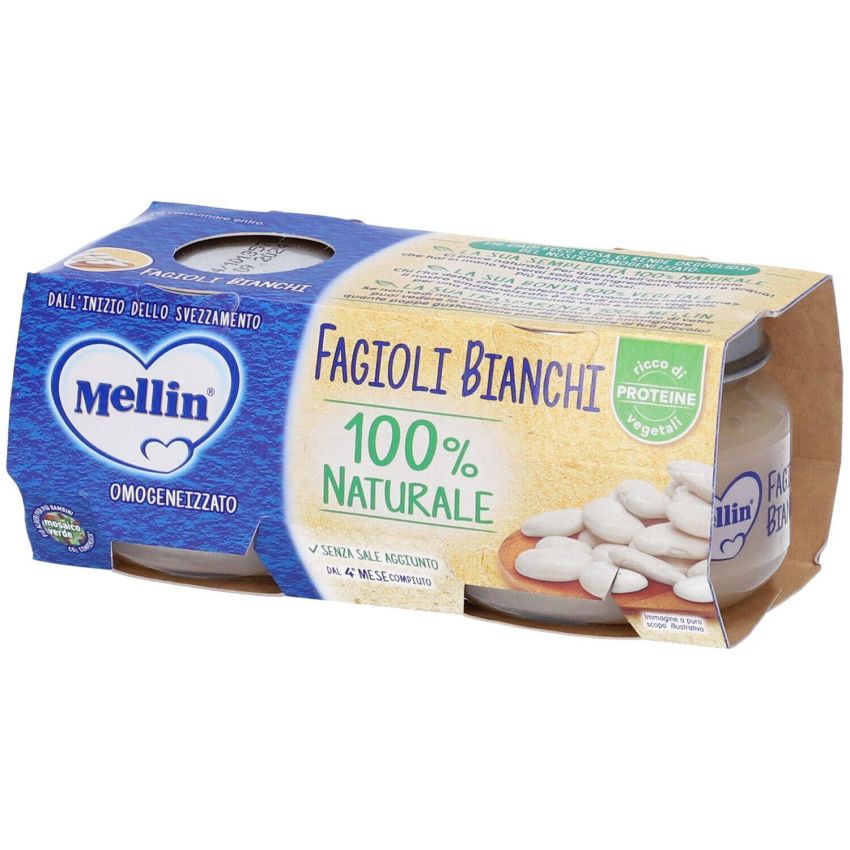 Mellin Omogeneizzato di Fagioli Bianchi - Confezione da 2x80g