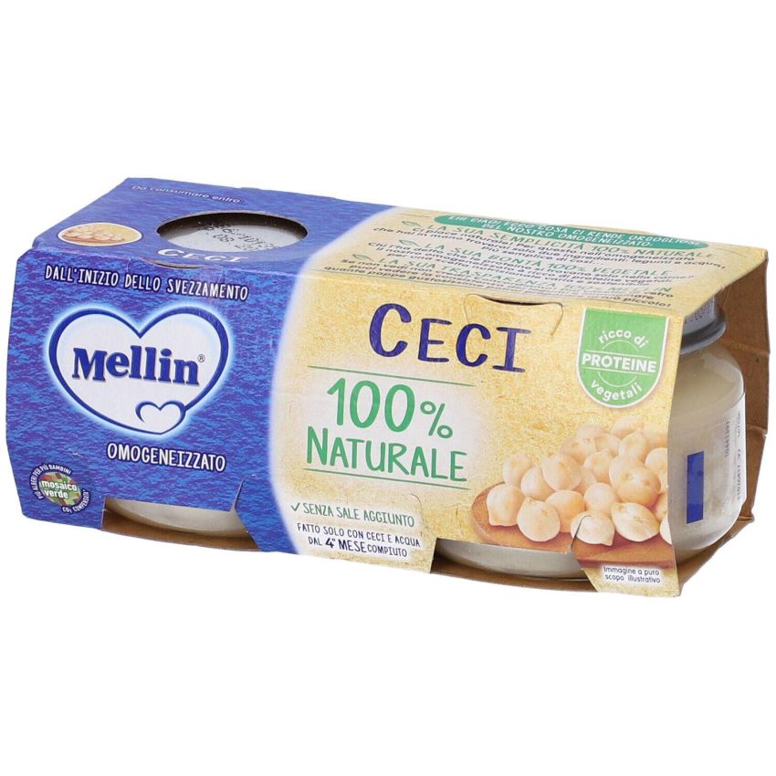 Omogeneizzato di Ceci Mellin, 2x80g, Adatto per Bimbi dai 4 Mesi in Su