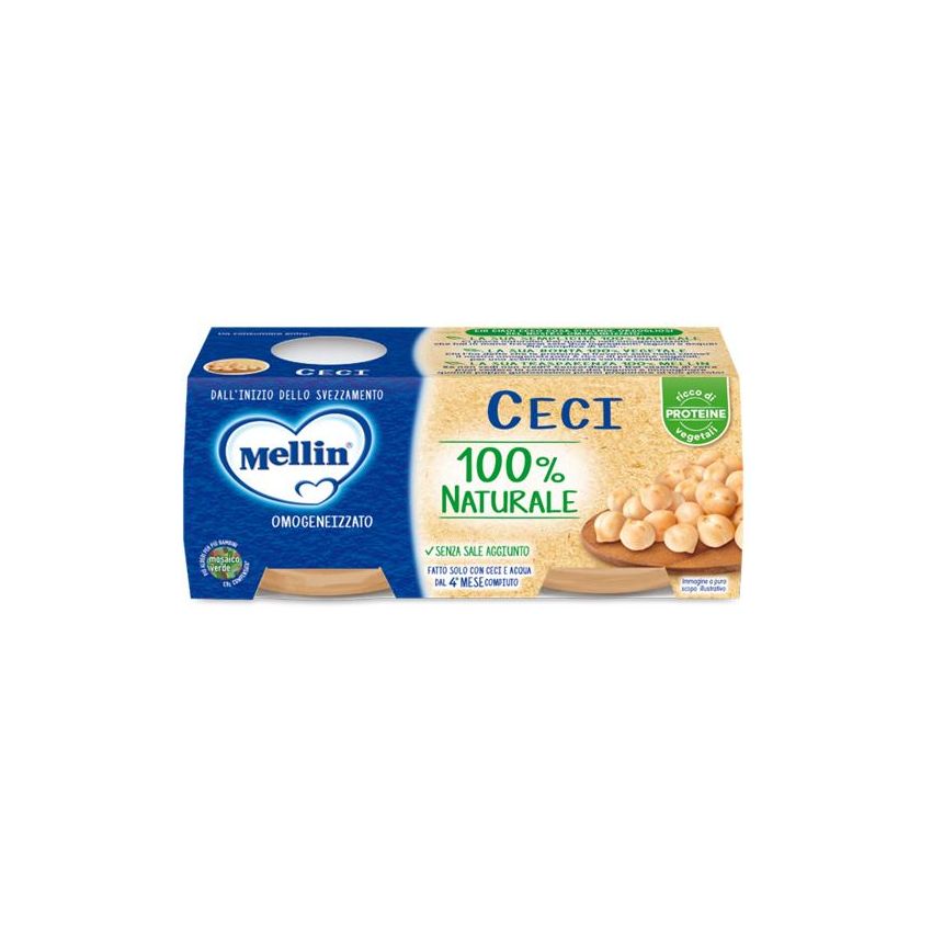 Omogeneizzato di Ceci Mellin, 2x80g, Adatto per Bimbi dai 4 Mesi in Su