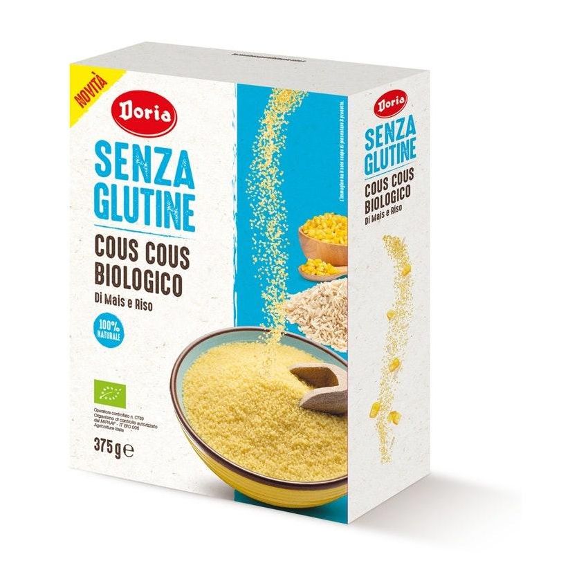 Doria Bio Cous Cous di Mais e Riso, Senza Glutine, 375g