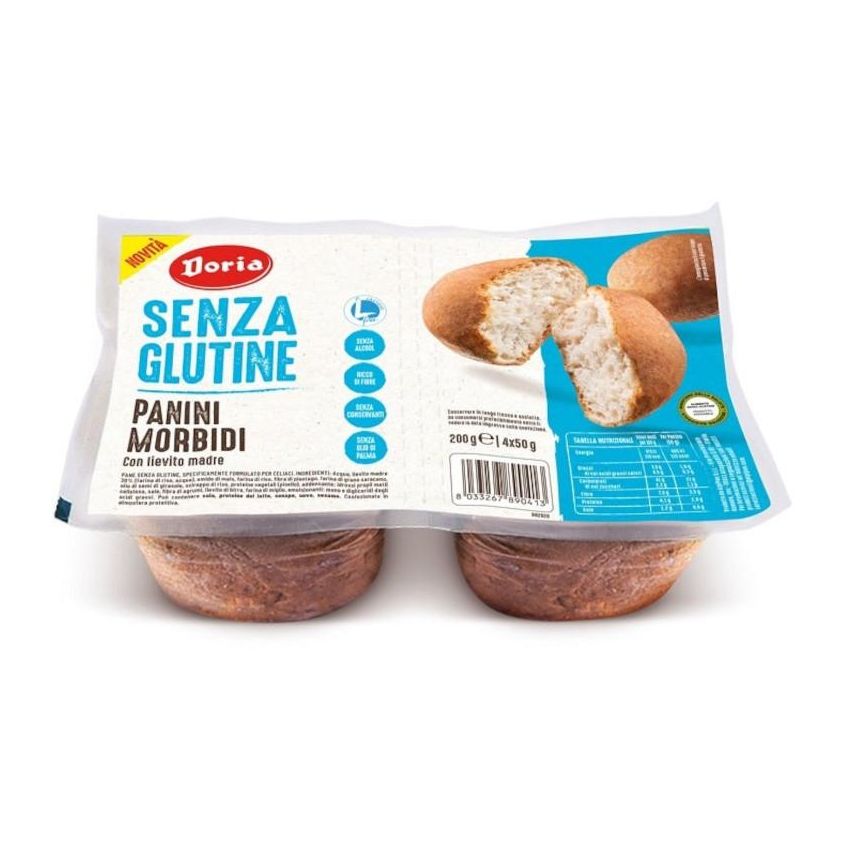 Doria Senza Glutine - Panini Morbidi (4 Pezzi da 50g)