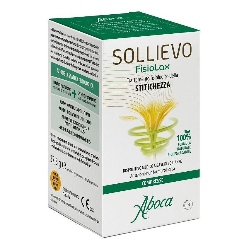 Aboca Fisiolax Sollievo - Compresse di Benessere Intestinale, 90 pz