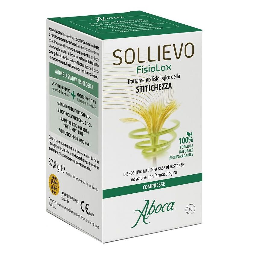 Aboca Fisiolax Sollievo - Compresse di Benessere Intestinale, 90 pz