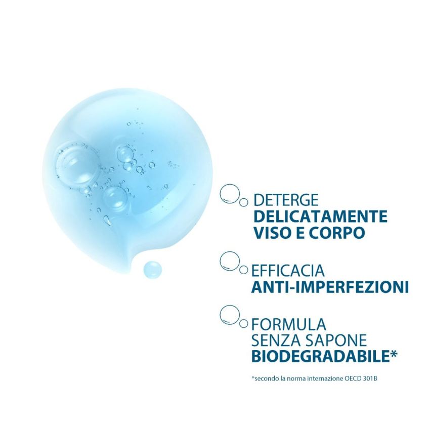 Ducray Keracnyl Gel Detergente per la Pelle Grassa, 400ml