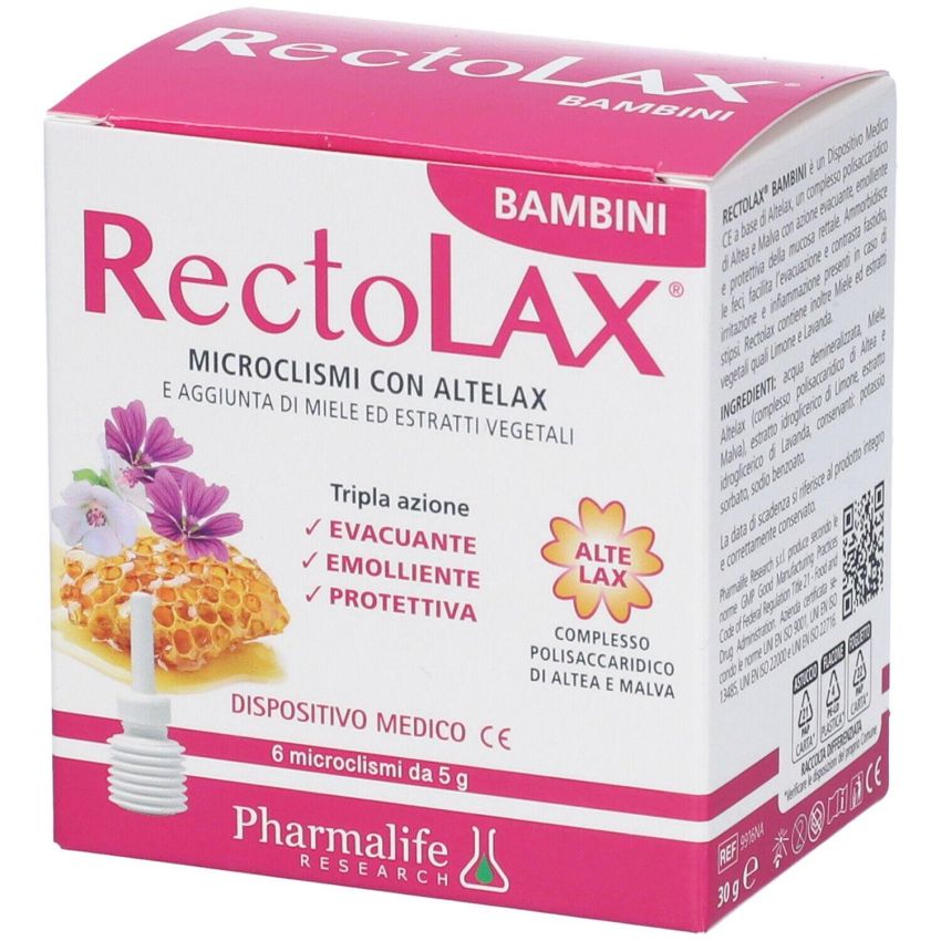 Rectolax Microclismi Pediatrici 6 Pezzi da 5g per Bambini