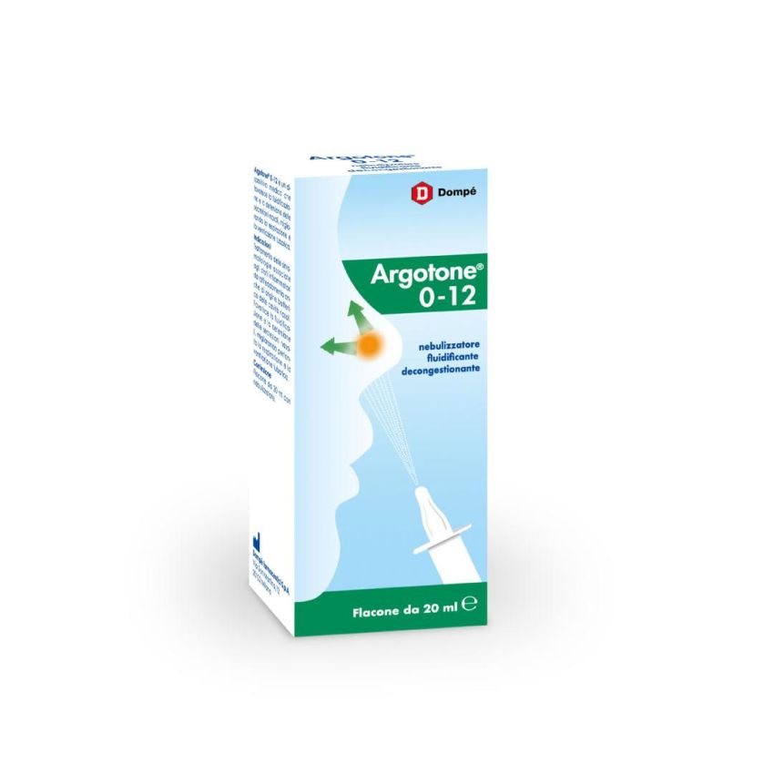 Argotone Nebulizzatore Spray Nasale Fluidificante e Decongestionante 0-12 Anni, 20ml