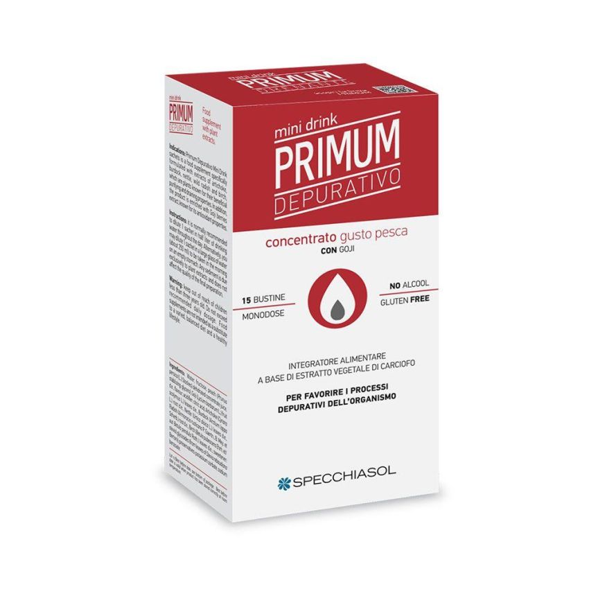 Specchiasol Primum Depurativo - Minidrink Sapore Pesca - 15 Stick da 10ml