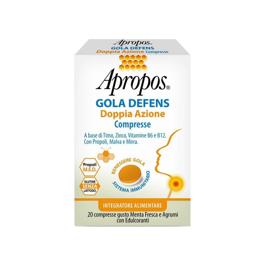 Apropos Defens Doppia Azione - Compresse per la Gola, Pacco da 20